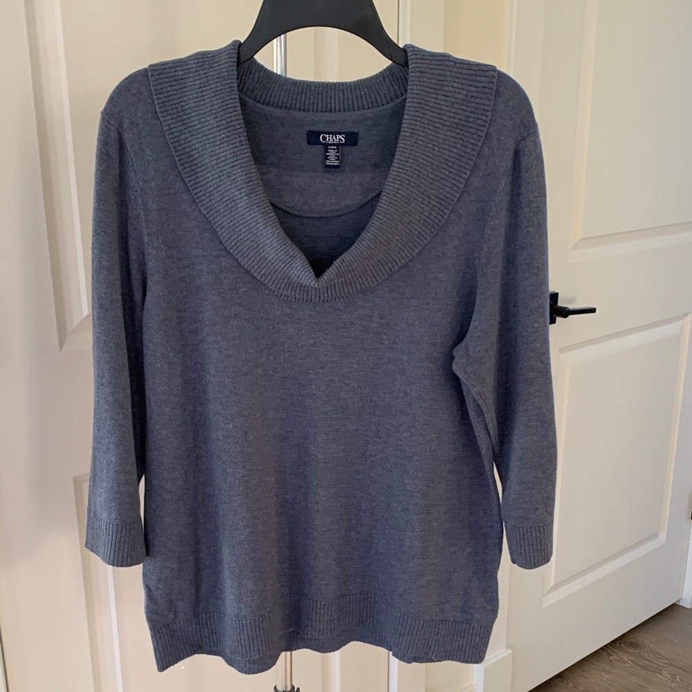 Chaps 100% Cotton Sweater with Cowl Neck